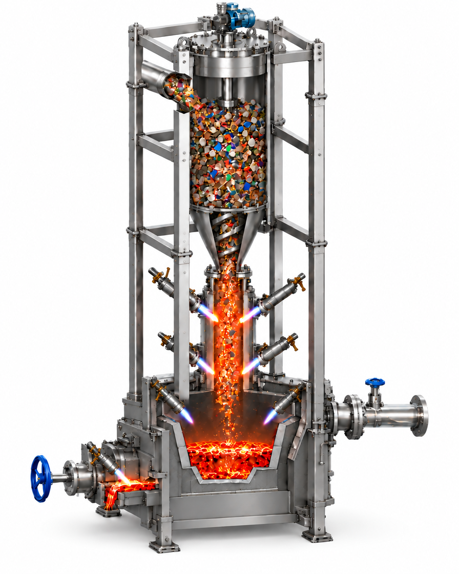 Cutaway illustration of the PGMCC plasma reactor